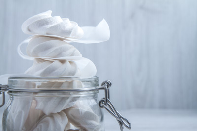 Meringue on white