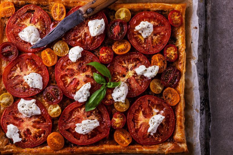 Tarte aux tomates basilic et fromage de chèvre